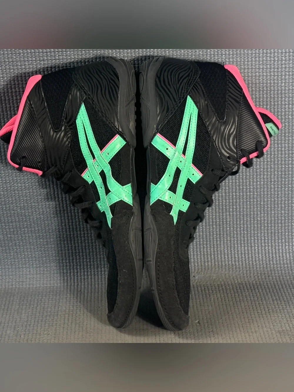 Asics Matflex 7 Black/New Leaf Wrestling Shoes Men’s Size 12